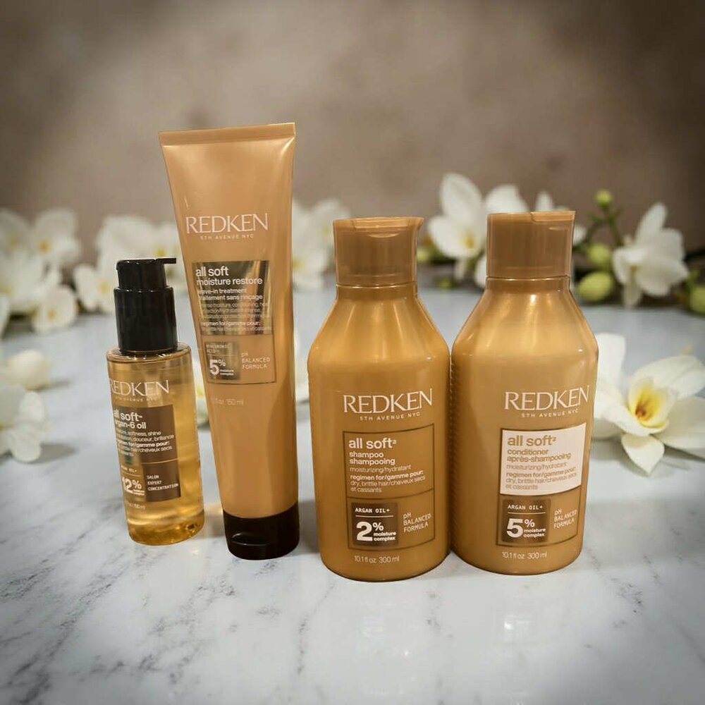 Redken All Soft Shampoo &conditioner Sz 10.1 oz Argan- 6 Oil & Mask